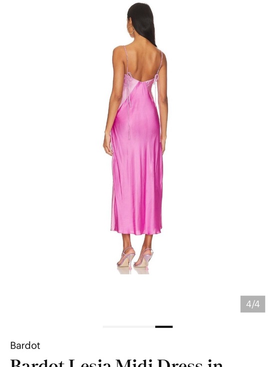 Bardot Dresses & Skirts - Bardot Pink Satin Midi Slip Dress
